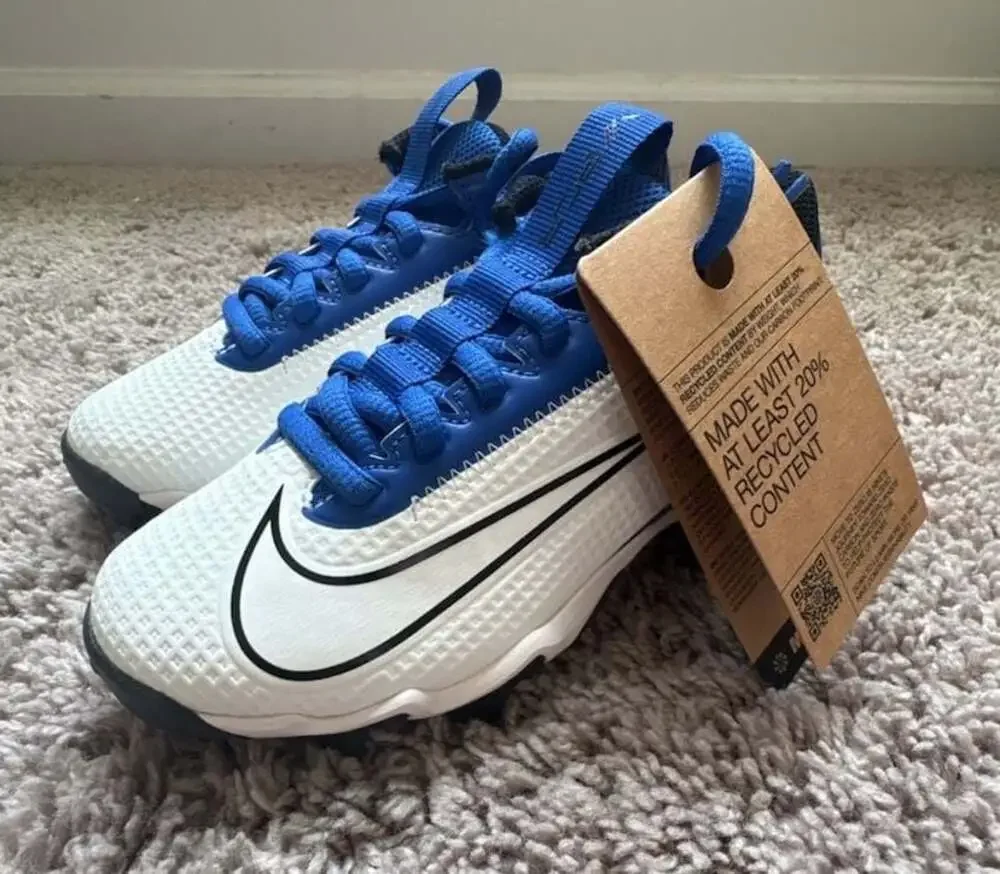 Nike Vapor Edge Shark 2 GS Game Royal White Football Cleats Youth Size 12C